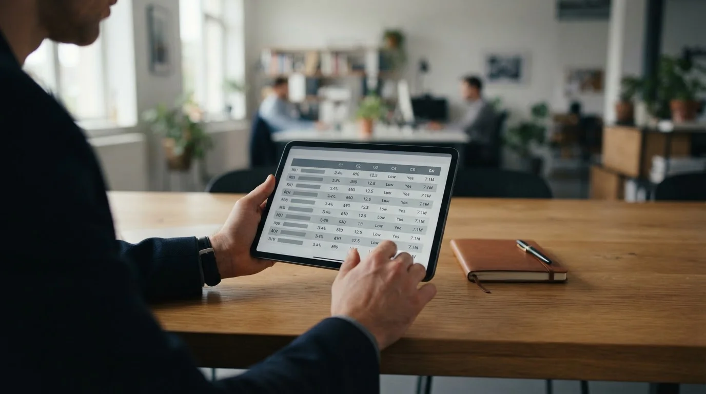Vergleich verschiedener GGL-lizenzierter Wettanbieter auf Tablet-Display