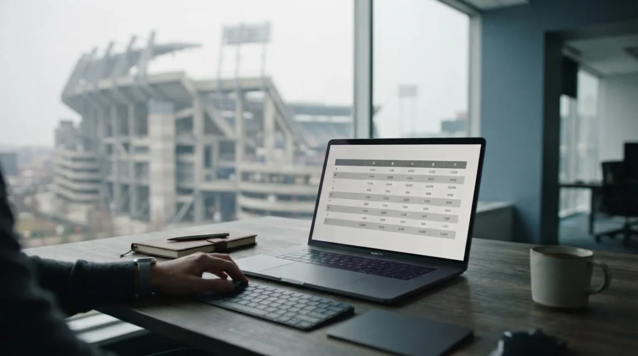 Laptop zeigt Vergleichstabelle für La-Liga-Wettanbieter mit Quoten und Lizenzen