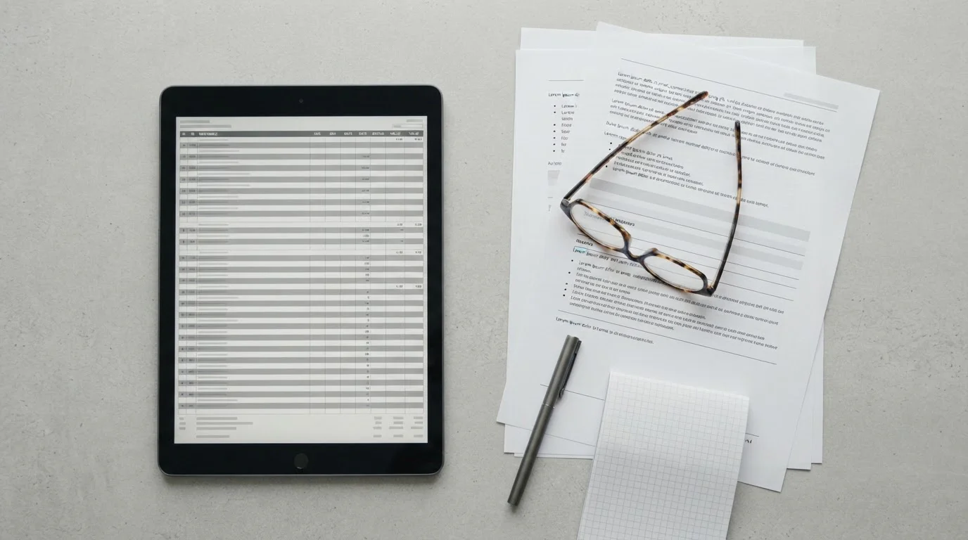 Offizielle Dokumente und Tablet mit Whitelist-Informationen