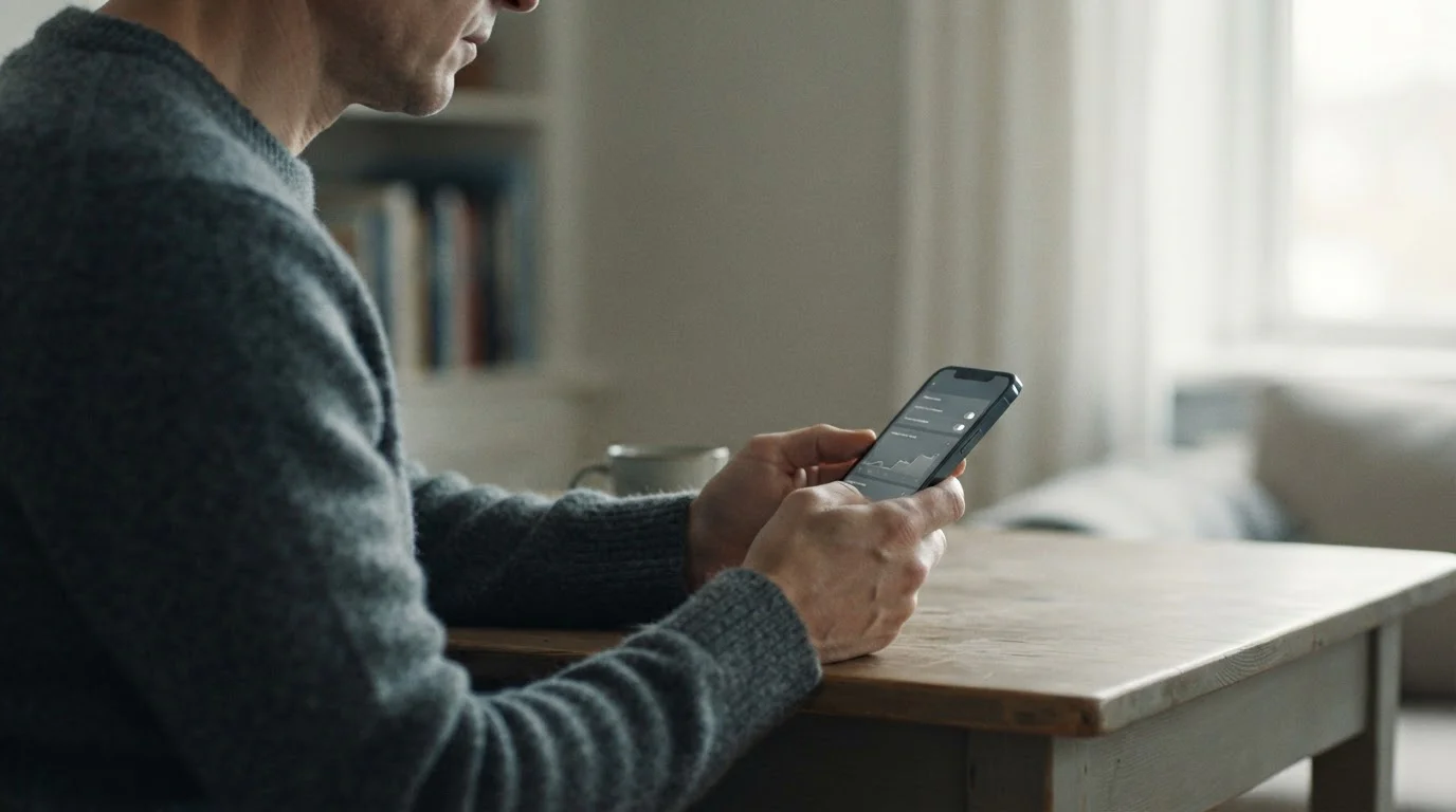 Person setzt Limit in einer Wett-App auf dem Smartphone