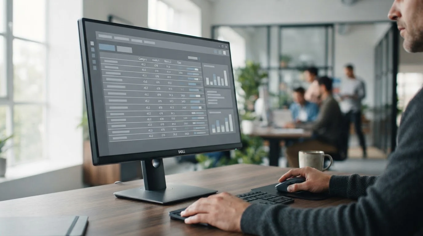 Vergleichstabelle mit anonymisierten Daten zu Wettanbietern auf einem Monitor